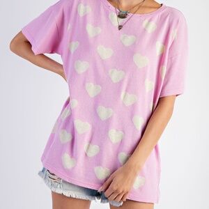 226 NWT Easel Heart Print Knit Top